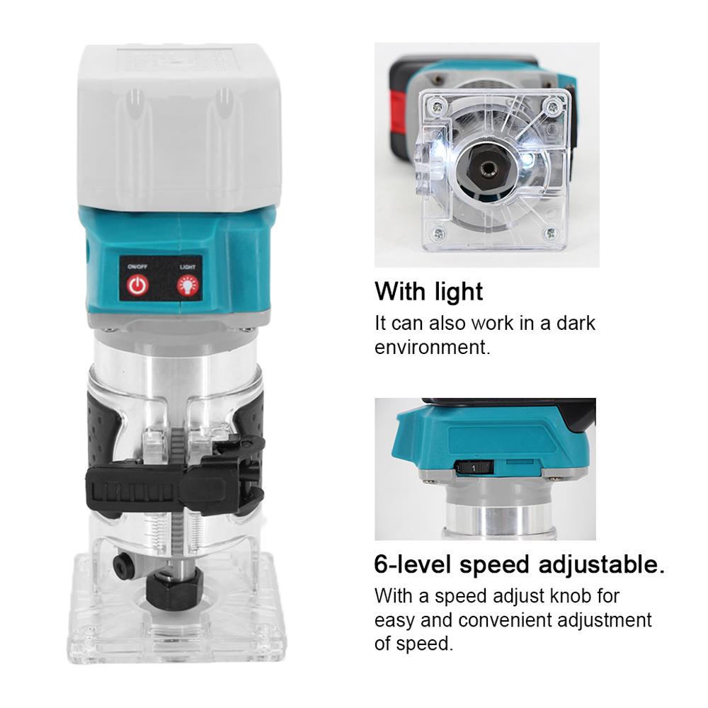 Speed Adjustable Multifunctional Woodworking Electric Trimming Machine Electromechanical Wood Milling Engraving Slotting Machine Brushless Wood Router
