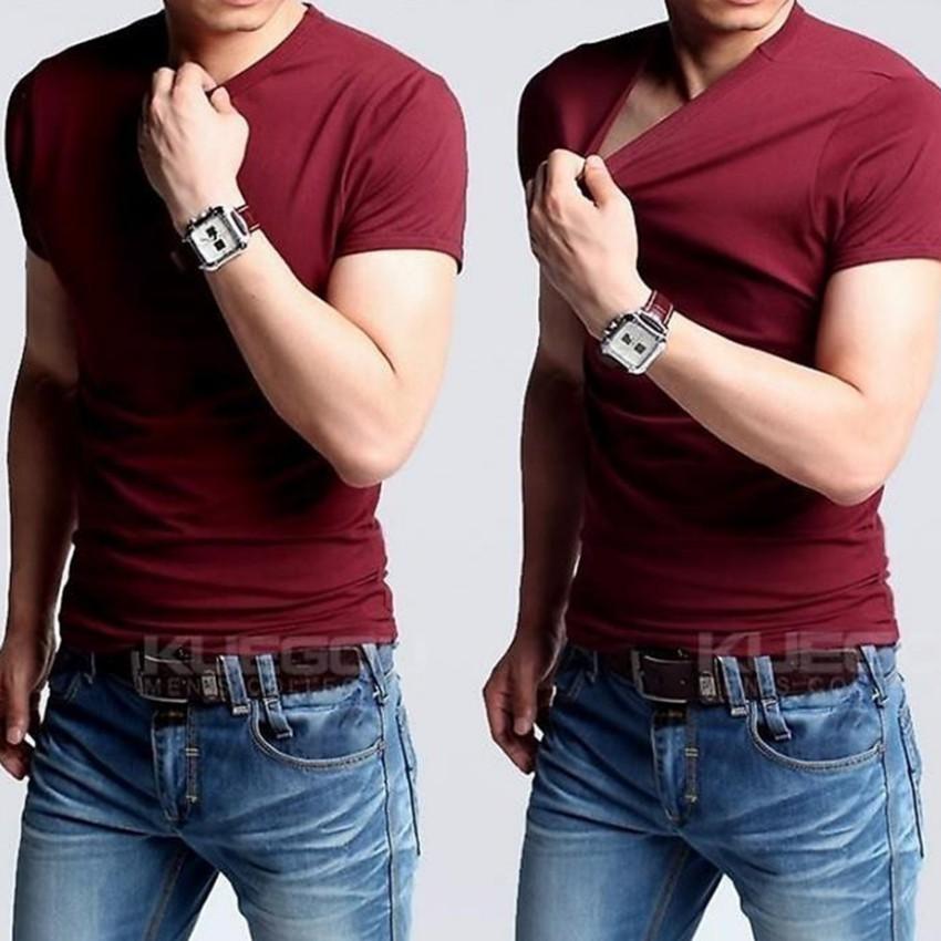 Áo Thun Body Ngắn Tay Nam Cổ Ngẫu Nhiên 206377