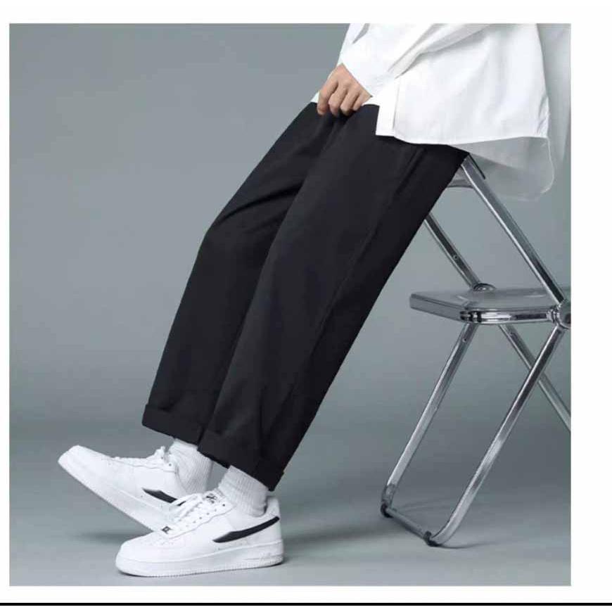 Quần Jogger Baggy Dáng Suông Dài - Chất Vải Kaki Kiểu Thể Thao UNISEX ba Màu Đen,xám,trắng. 02x