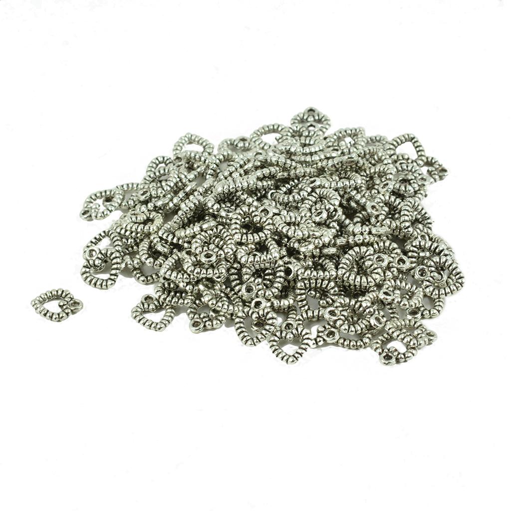 100 Pieces Tibetan Silver Hollow Heart Charms Pendant Beads Jewelry Making