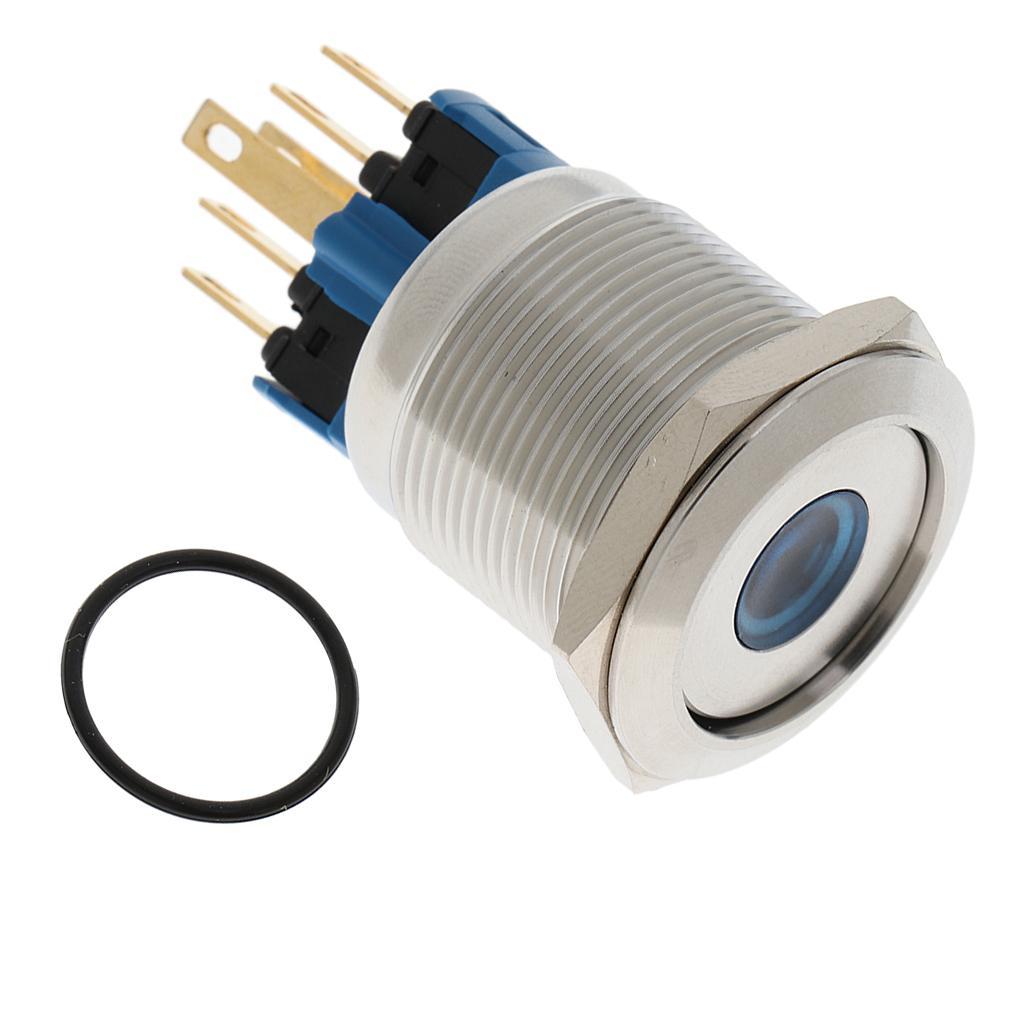 22mm button stainless steel 1no 1nc pressure switch with led light 12 v