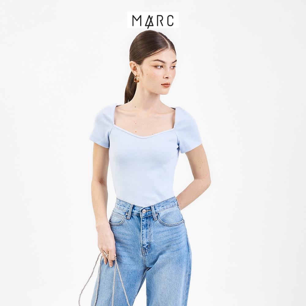 Áo thun nữ MARC FASHION crop cổ vuông tay ngắn FALH061922