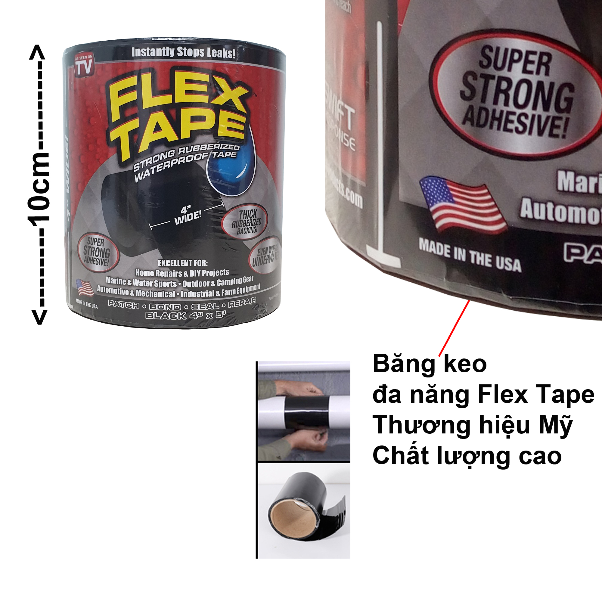 Combo 12 cuộn băng keo chống nước Flex Tape 10cm