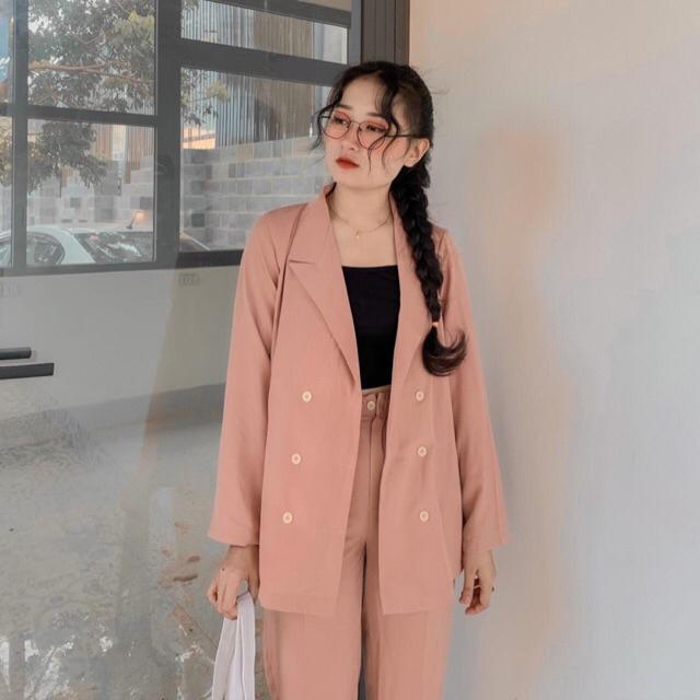 Set VEST HỒNG PASTEL