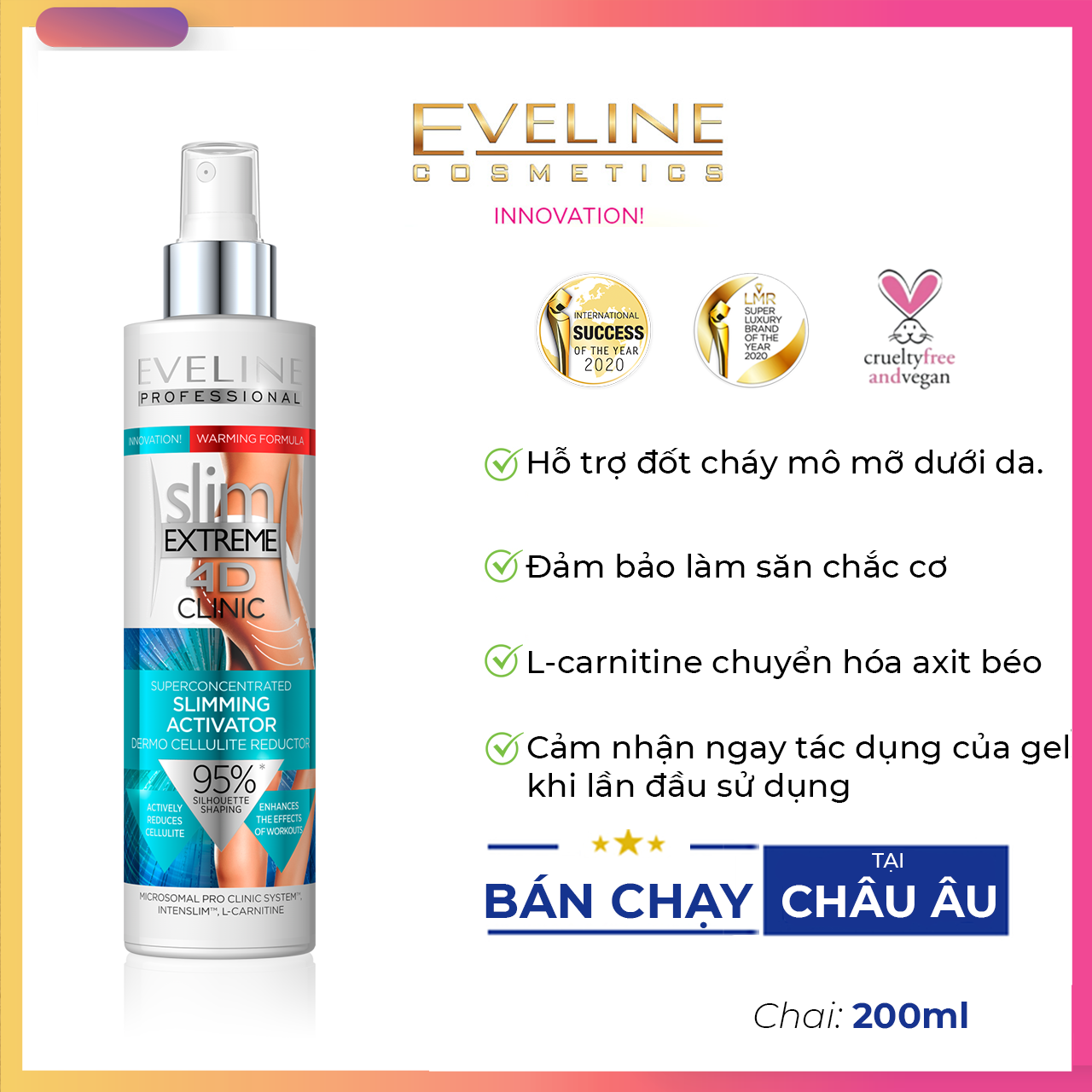 Gel xịt hỗ trợ tan mỡ  Slimming Activator ( gel nóng) - Chai 200ml