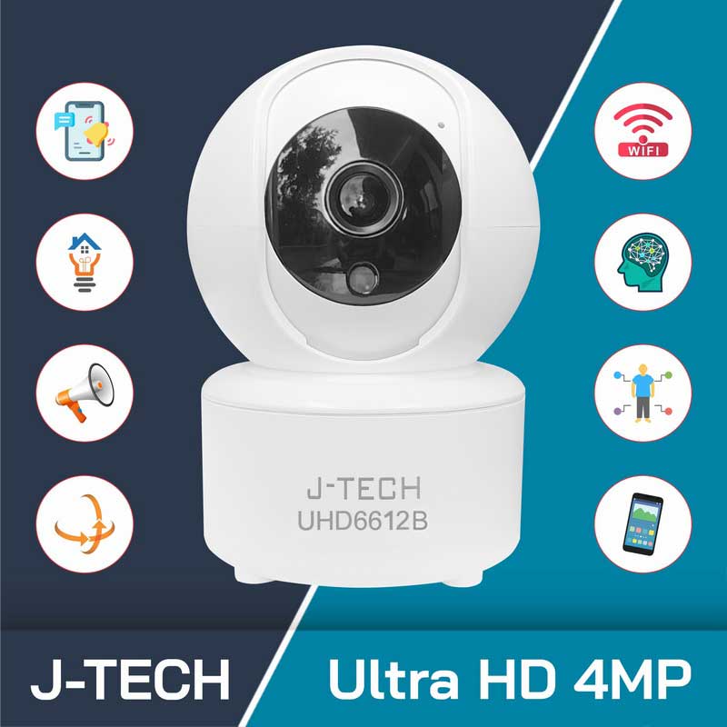 Hàng chính hãng - Camera Wifi J-Tech Full HD 2MP Xoay 360 độ, đàm thoại 2 chiều, theo dõi chuyển động