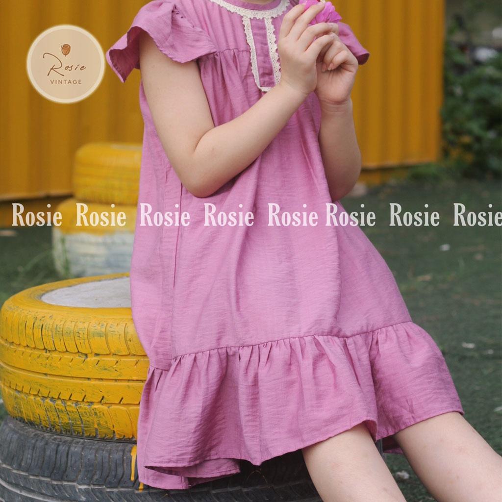 Váy cánh tiên hồng tím Pastel ROLIA Anne Dress Vintage chất vải mềm mát cho bé từ 9-38kg V32