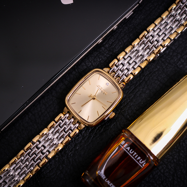 Đồng hồ nữ Julius JA-1349 dây thép mặt siêu mỏng - Đồng hồ nữ mặt chữ nhật