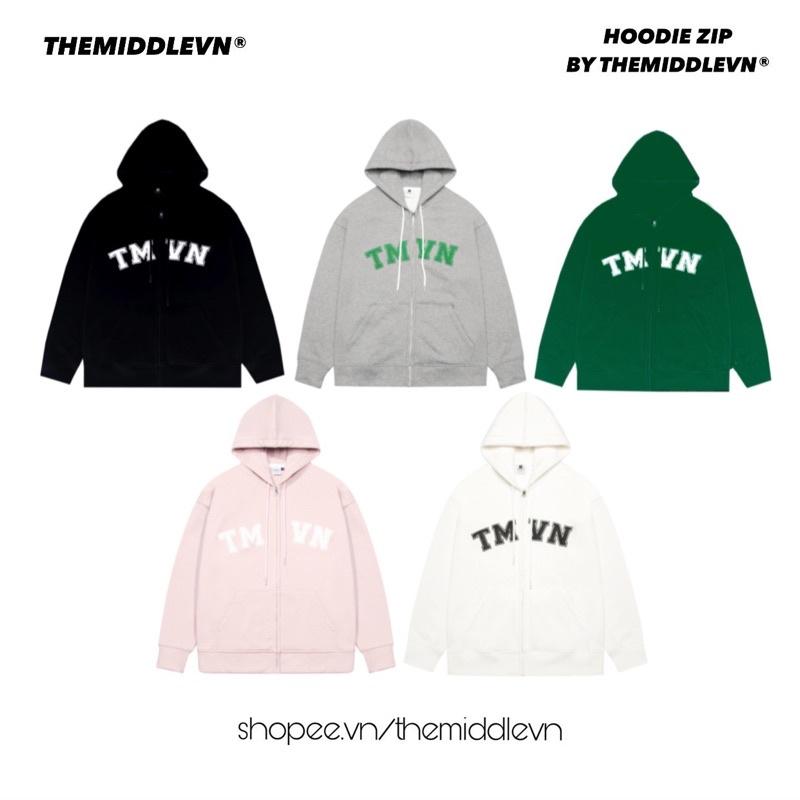 Áo HOODIE ZIP unisex THE MIDDLE (khoá kéo, vải nỉ bông)