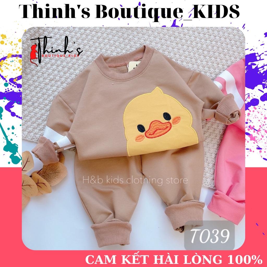 Bộ quần áo trẻ em vải nĩ mỏng, Bộ quần áo thu đông cho bé