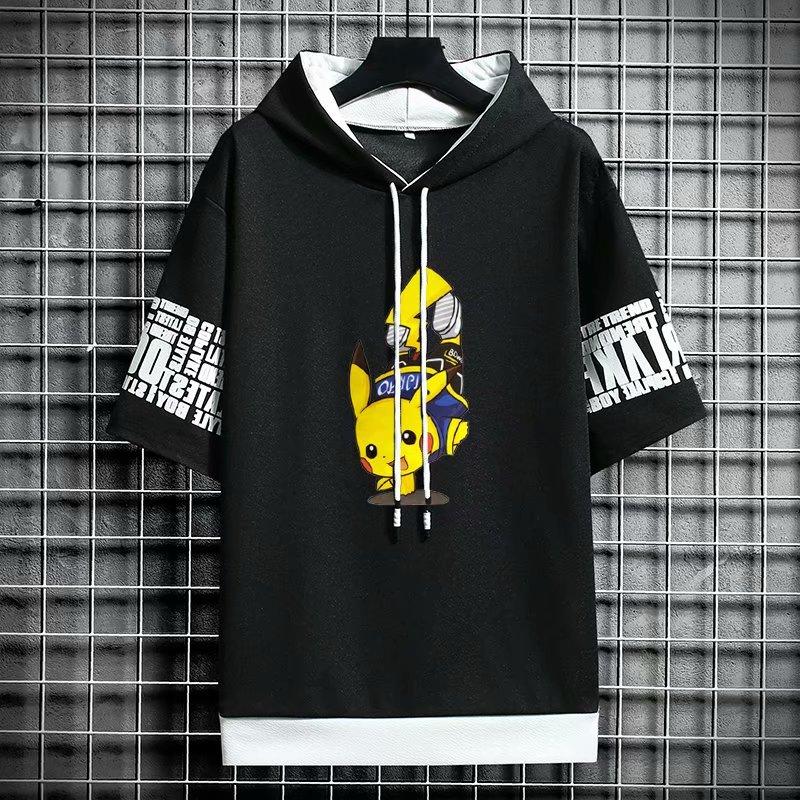 Áo Hoodie Ngắn Tay Form Rộng Phong Cách Hàn Quốc Dành Cho Nam