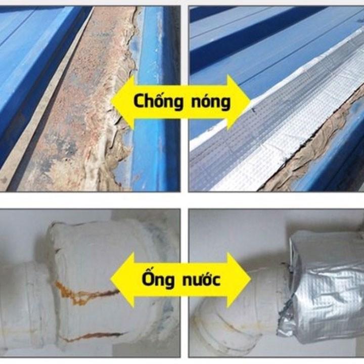 BĂNG KEO CHỐNG THẤMBĂNG KEO MÀU BẠC 5M DÍNH MỌI BỀ MẶT CHỐNG THẤM CHO TƯỜNG MÁI TÔN ỐNG NƯỚC ĐA NĂNG