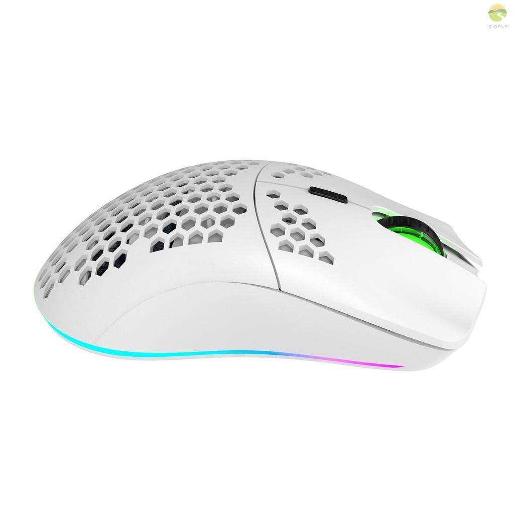 Chuột chơi game không dây T66 dạng sạc đèn RGB 2.4G với DPI có thể điều chỉnh tiện gọn cho laptop/ máy tính để bàn