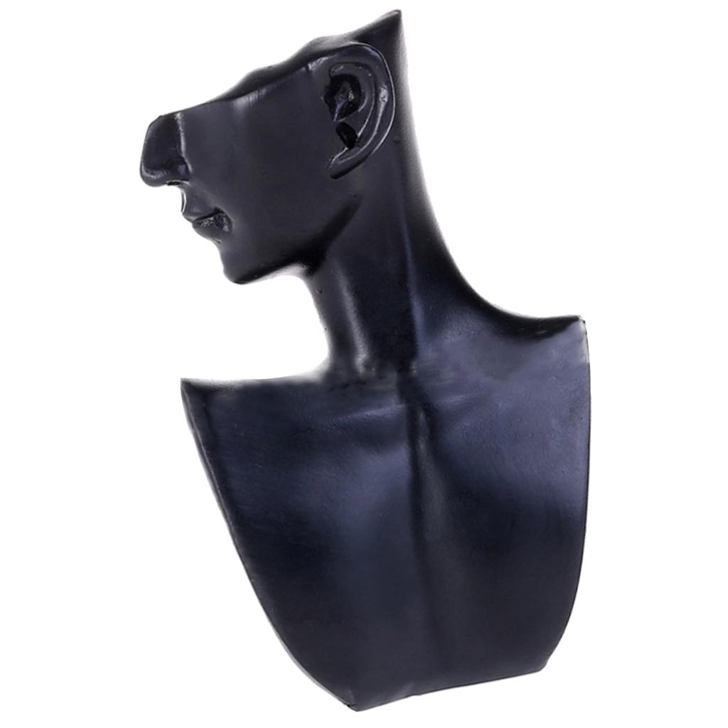 Female Fashion Jewelry Head Mannequin Bust Display, Resin Material, Black