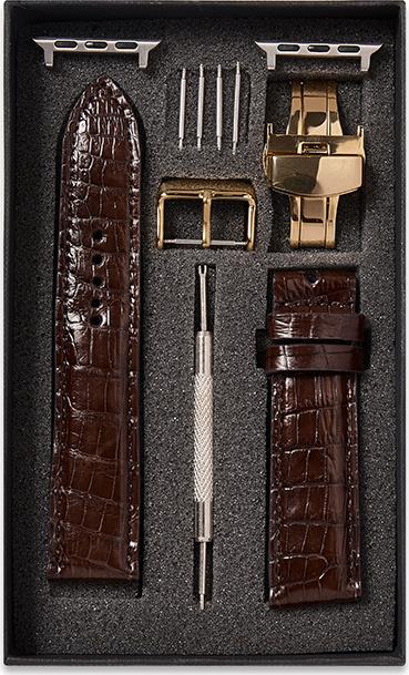 Dây đồng hồ SAM Leather SAM003ASN - Dây da đồng hồ Apple Watch 38/40 – 42/44, dây đồng hồ da cá sấu Size 20mm/22mm, Dây đeo đồng hồ phù hợp các loại ( Swatch, Apple 1,2,3,4,5, Iwatch và đồng hồ cổ điển )