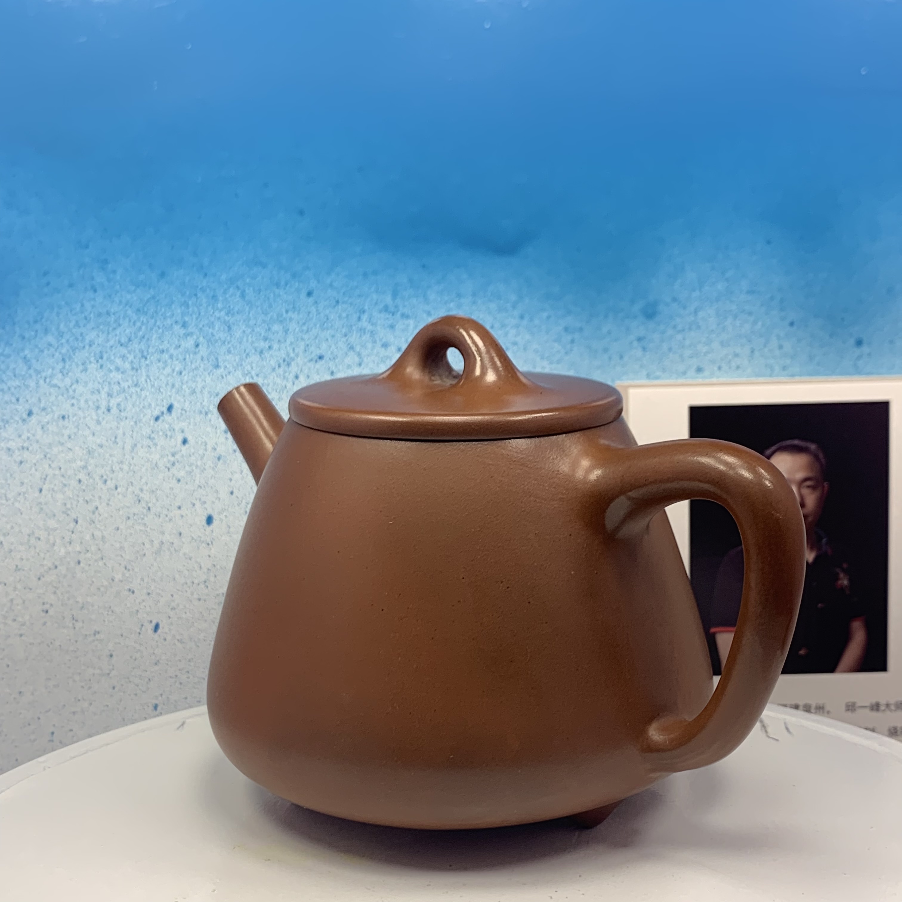 Ấm trà Thạch Biều cao, gốm thô nguyên bản, nê hưng khâm châu, chế tác hoàn toàn bằng tay