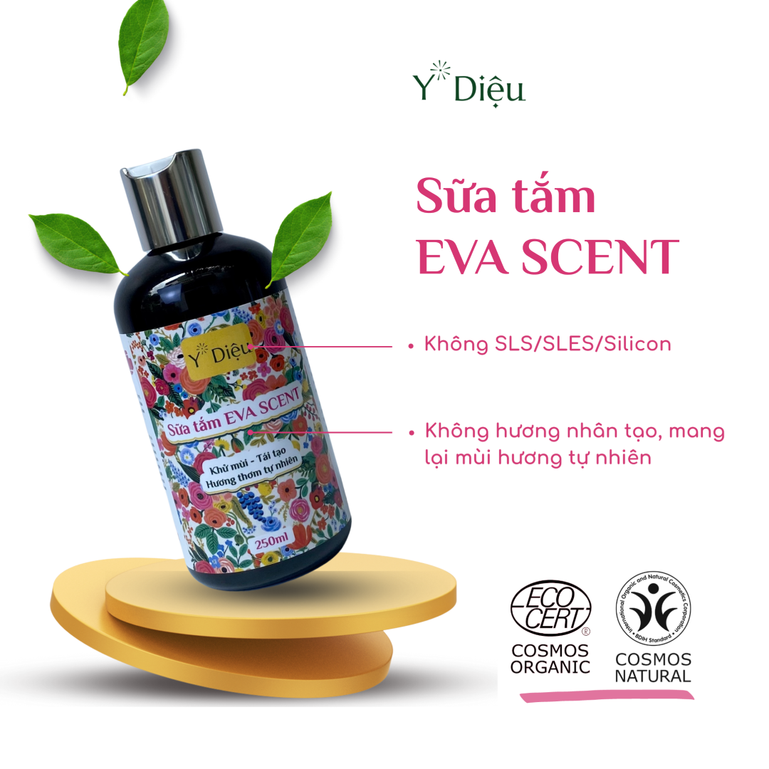 Sữa tắm Eva Scent, Khử mùi - Tái tạo Hương thơm tự nhiên, Tinh chất thảo mộc - Chai 250ml