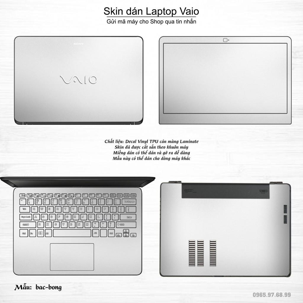 Skin dán Laptop Sony Vaio in màu bạc bóng (inbox mã máy cho Shop)