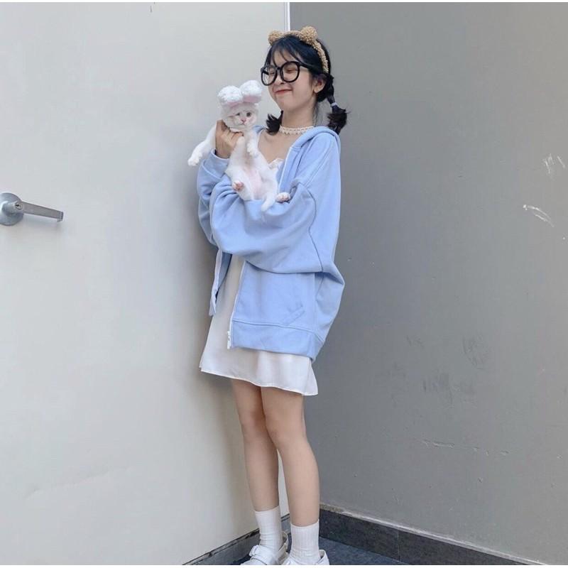 Áo KHOÁC Hoodie LỬNG CUTE Nữ Ulzzang Unisex 1hitshop