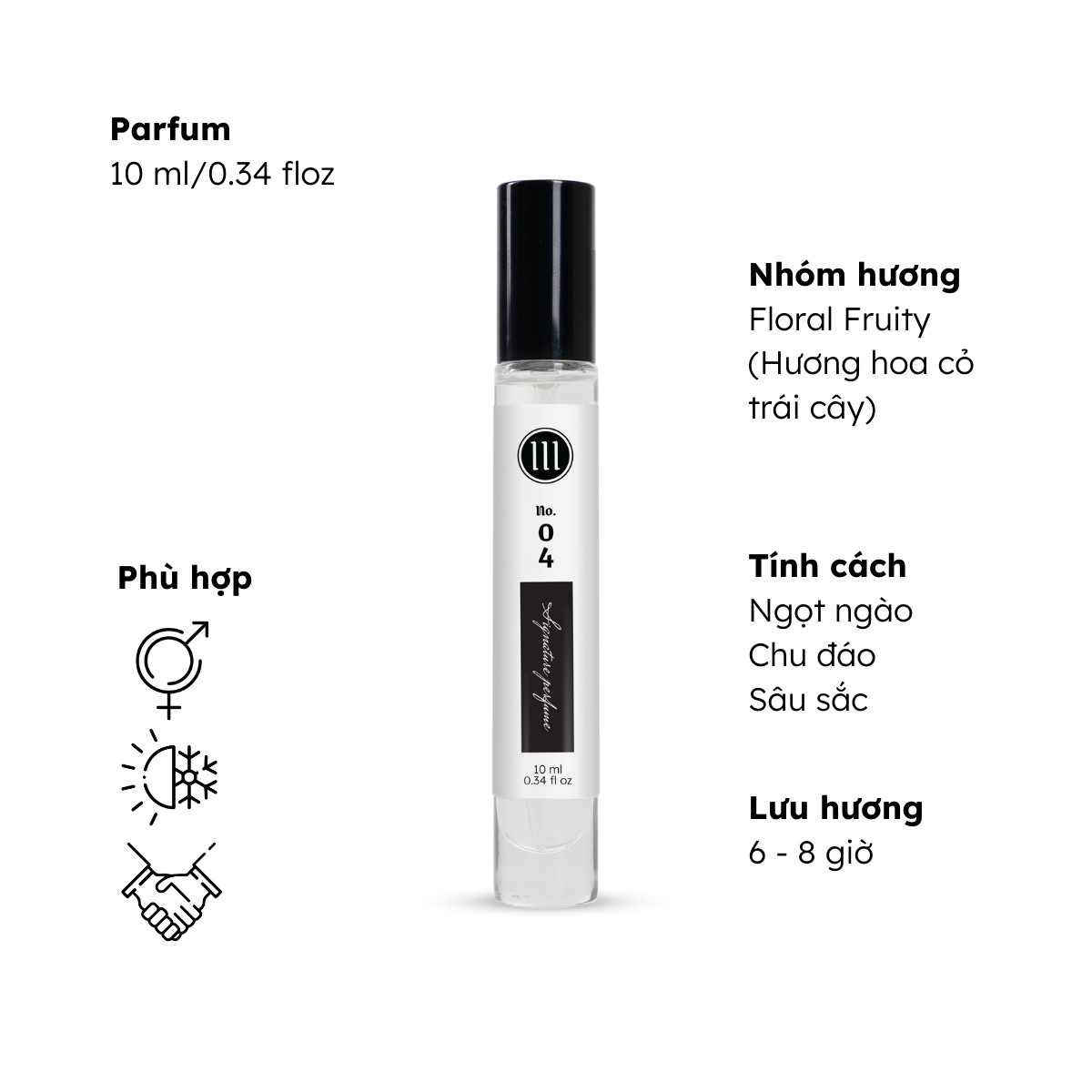 Nước hoa unisex ngọt ngào, ấn tượng, sâu sắc No.04 (Blackcurrant) Morra - dạng xịt
