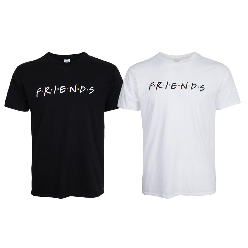 Women's Short Sleeve Round Neck T-shirt Funny Letter Printed Friends Shirt Comfy Casual Sport Tops