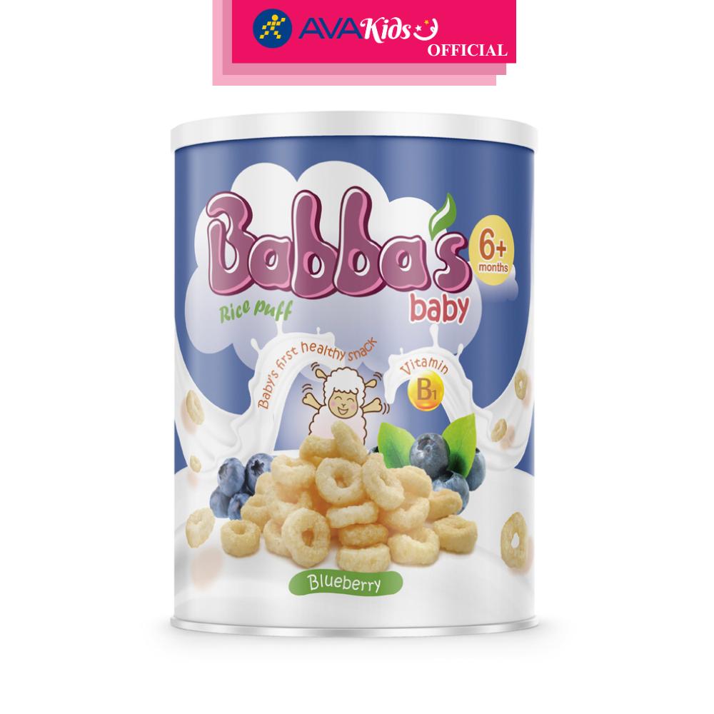 Bánh gạo ăn dặm Babba's Baby vị việt quất lon 45g (từ 6 tháng) - Hàng Chính Hãng