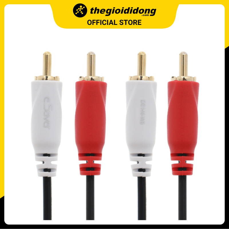 Cáp Audio 2RCA 2m eSaver DS148-WB Đen - Hàng chính hãng