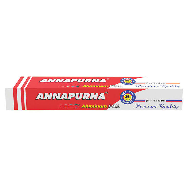 Màng nhôm giấy bạc ANNAPURNA 16.5FTx12IN có tính dẫn nhiệt cao, làm thực phẩm chín nhanh, đều, giòn hơn,có tính dẫn nhiệt