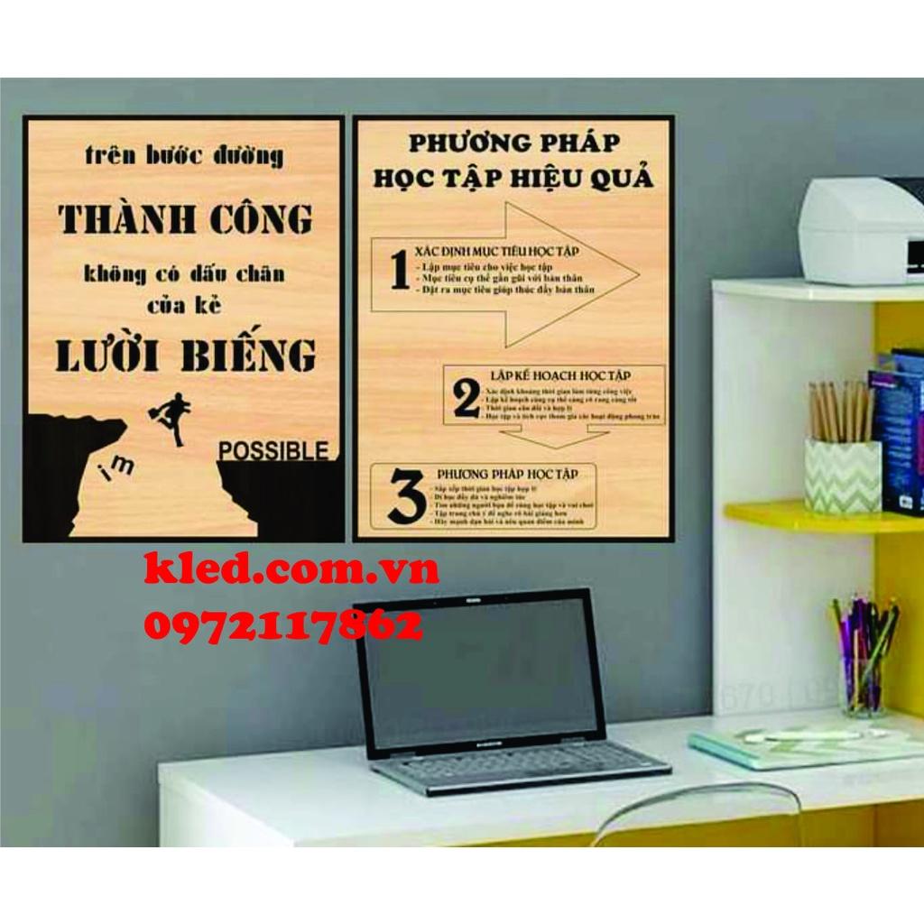 Tranh gỗ treo tường decor tạo động lực KLED giá rẻ free ship