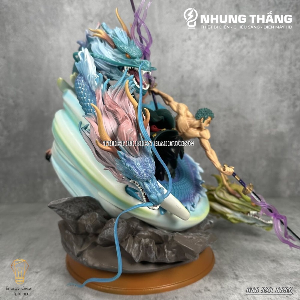 Mô Hình One Pice Zoro Tam Long Siêu Chất OP-002 - Cao 35cm - 2 Đầu Thay Thế - 3 Kiếm Hiệu Ứng - CÓ VIDEO