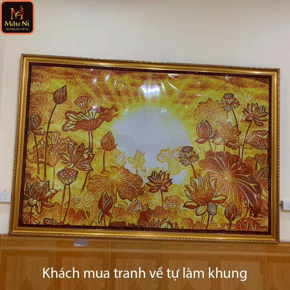 kt 127cmx195cm - Sen tỏa -  dán phòng thờ, vách thờ, bàn thờ, tượng thờ tranh trúc chỉ in MÂU NI