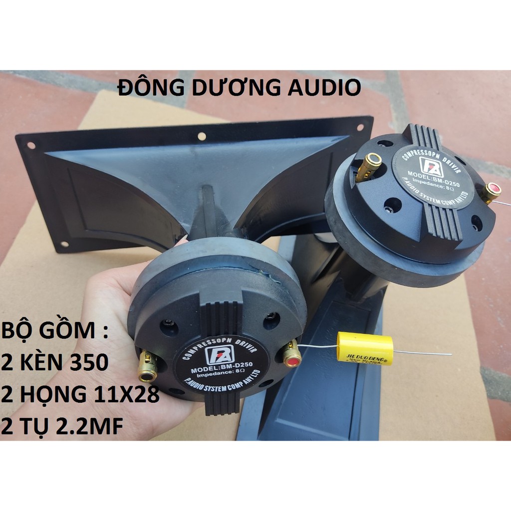  2 CỦ KÈN 350 PAUDIO + 2 HỌNG 11X28 + TỤ 2,2MF - LOA TREBLE RỜI