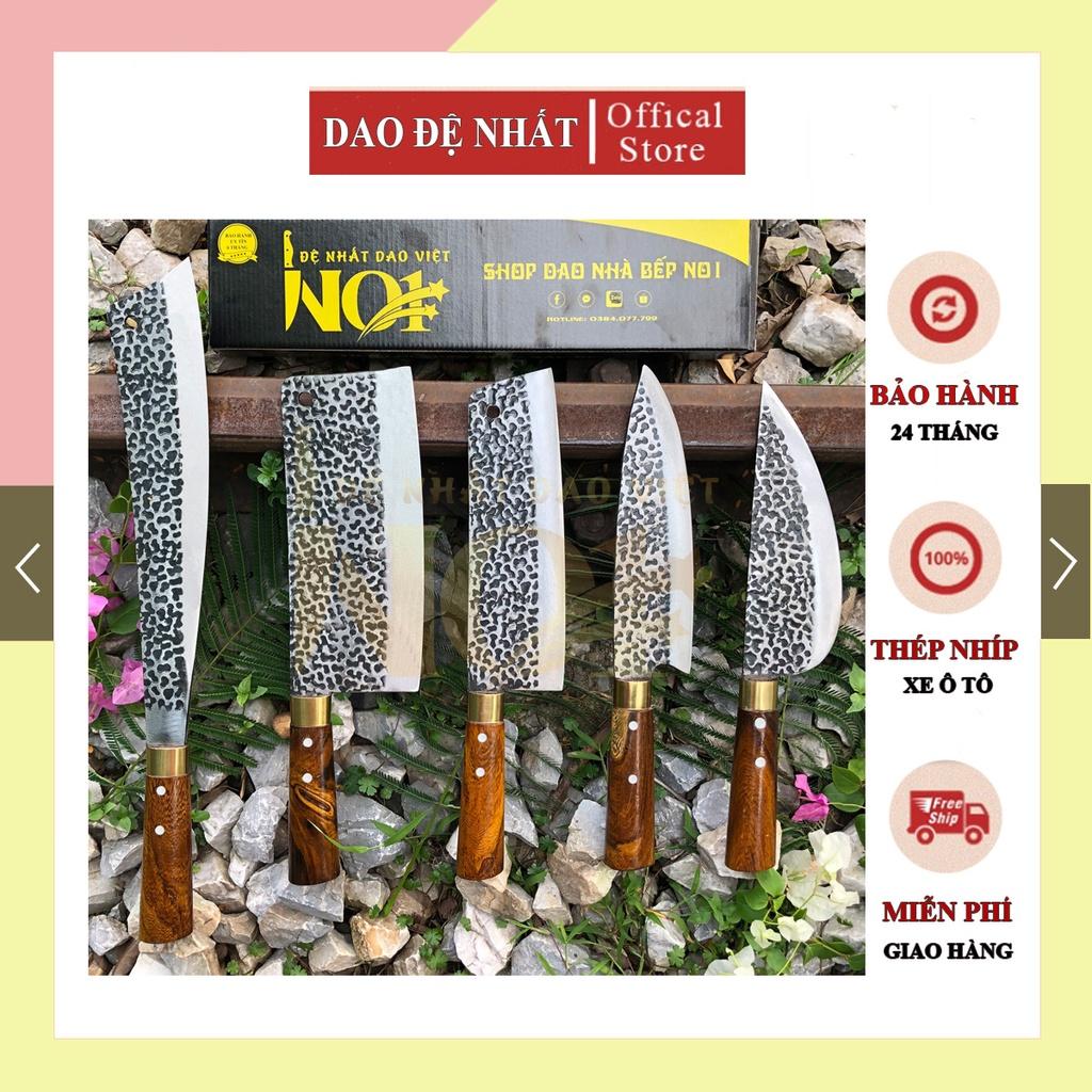 Dao bộ 5 dao nhà bếp cao cấp làm từ nhíp xe ô tô chống cong vênh sứt mẻ.