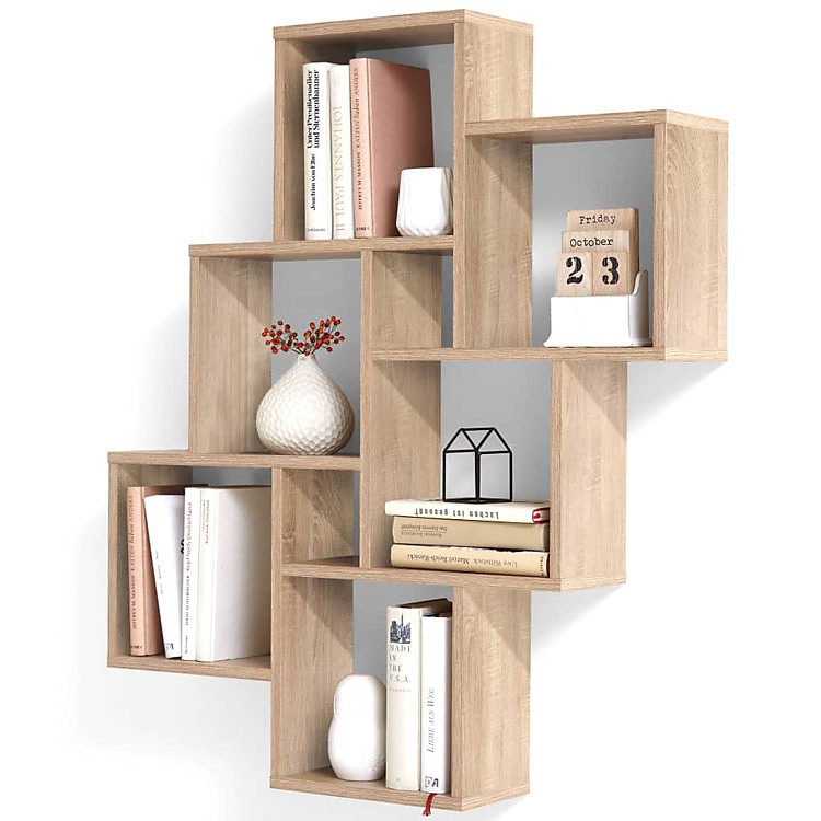 Giá Đỡ Sách Nhỏ Gọn Phong Cách Hiện Đại Treo Tường 8 Ô