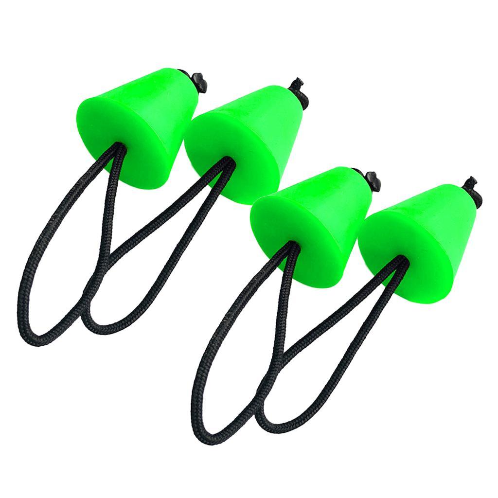 4 Pieces Green Rubber Universal Kayak Canoe Inflatable Boat Raft Scupper Drain Holes Stopper Bungs Accessories