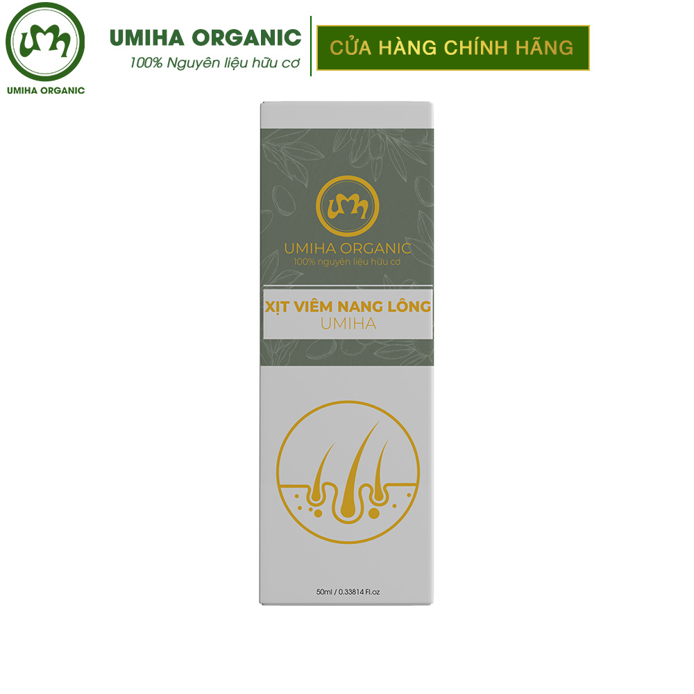 Xịt viêm nang lông viêm lỗ chân lông UMIHA  50/15ML Giảm viêm nang lông, mụn lưng, ngực mông, mờ thâm sáng da