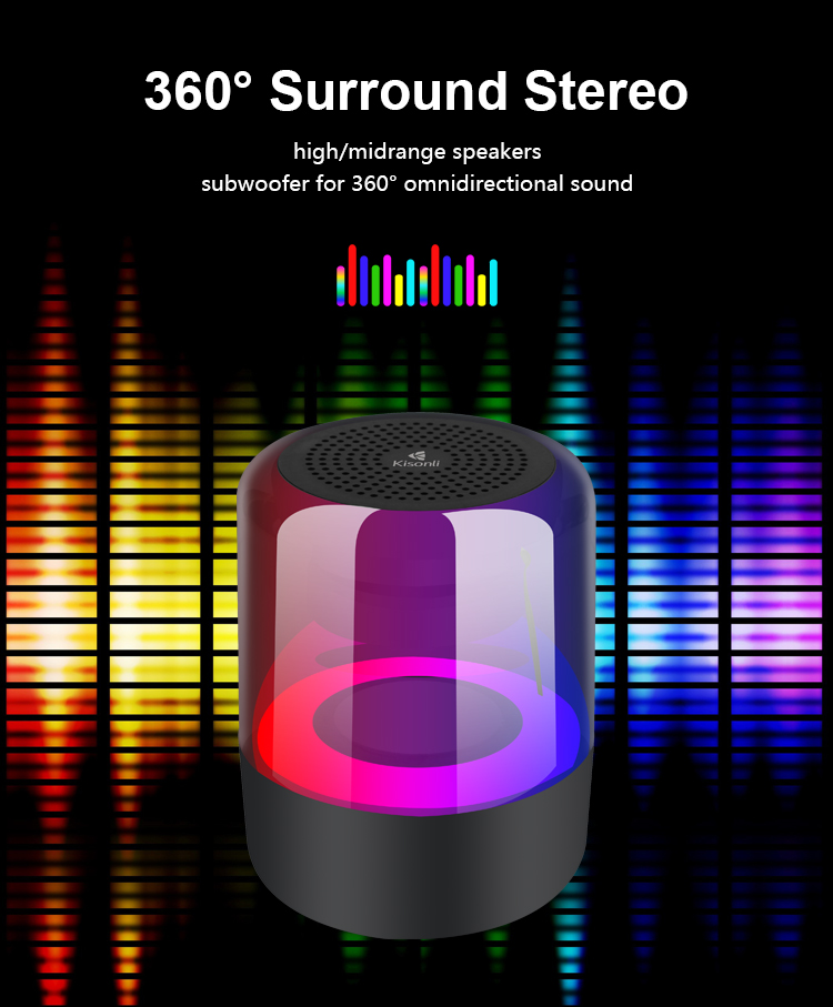 LOA BLUETOOTH/TF/FM LP-5S RGB ĐEN KISONLI - JL- HÀNG CHÍNH HÃNG