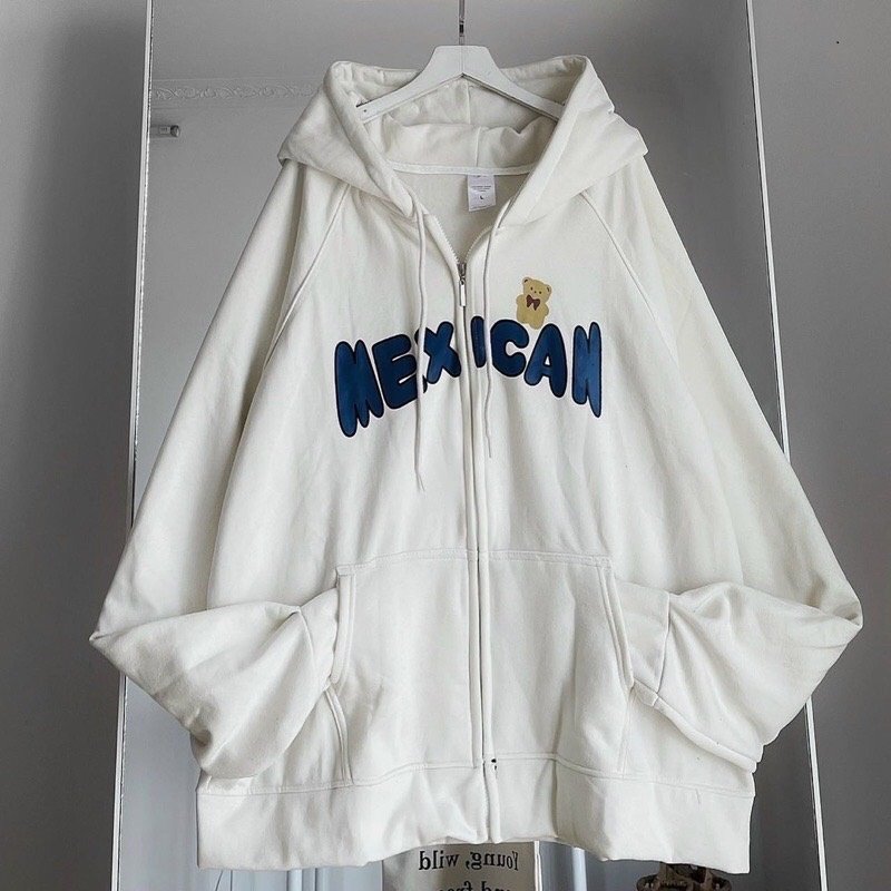 ÁO HOODIE - ÁO KHOÁC NỈ NGOẠI Dây full zip HOOIDE MỚI IN MEXICAN