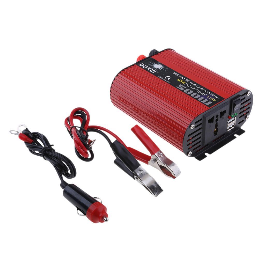Car 500W Power Inverter 12V to 110V Modified Sine Wave Dual USB Converter