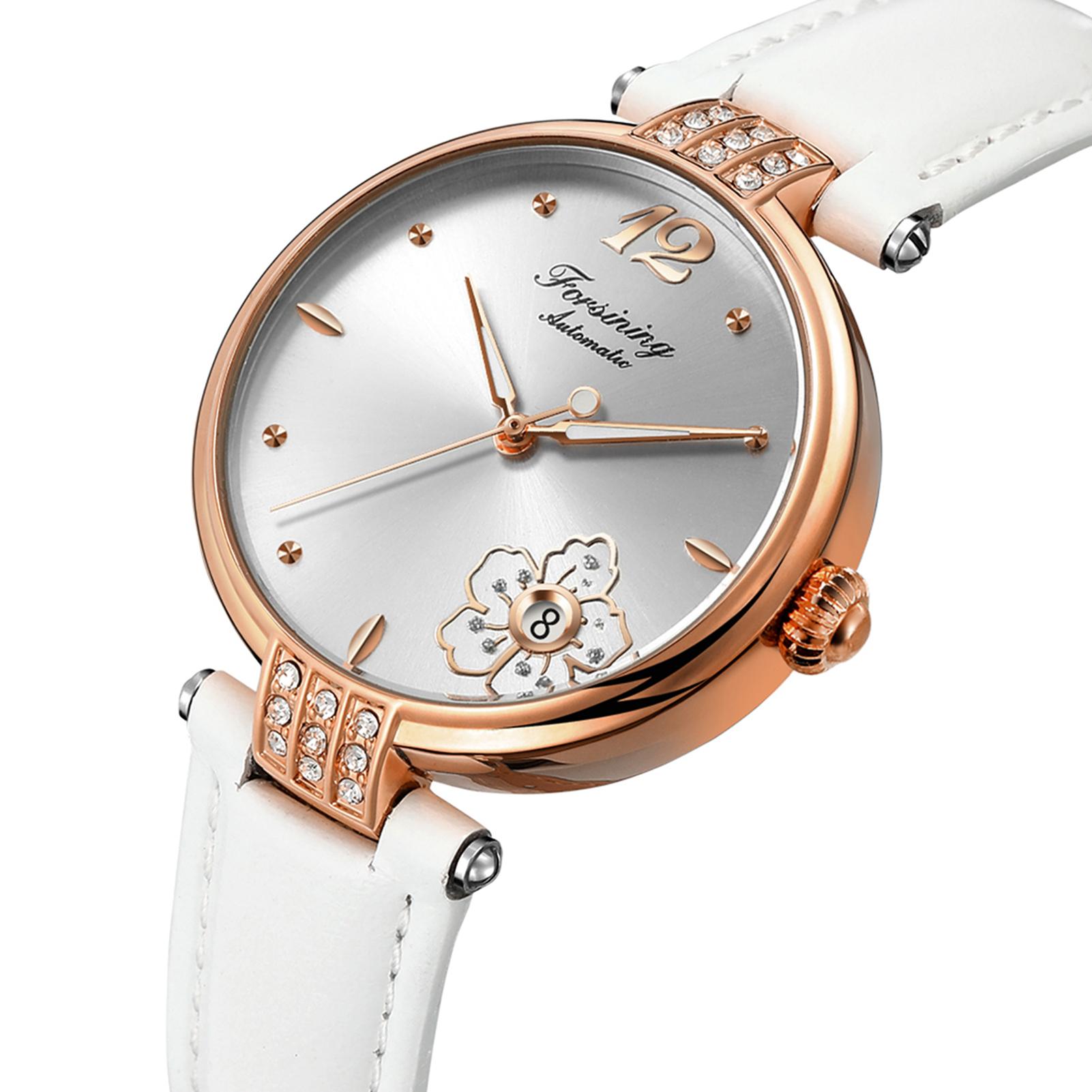 Đồng hồ cơ tự động nữ dây da