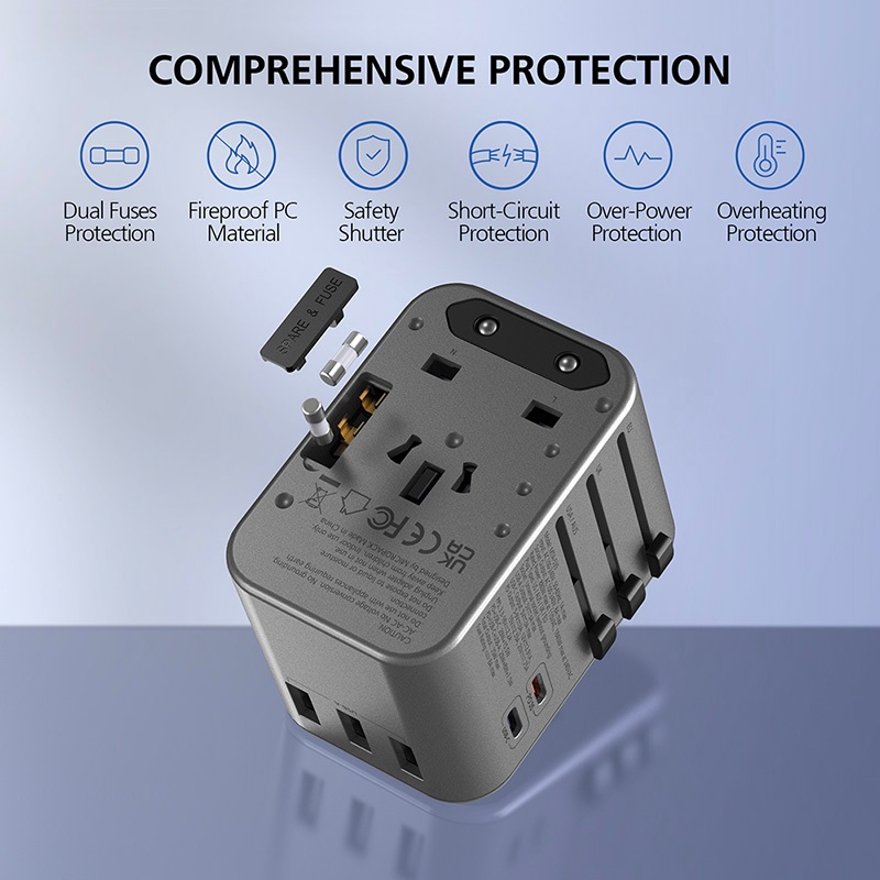 Củ sạc đa năng MicroPack TRAVELLER 35 MTA-535 Có Thể Hoán Đổi Phích Cắm Sử Dụng Được Trên 150 Quốc Gia Hàng Chính Hãng