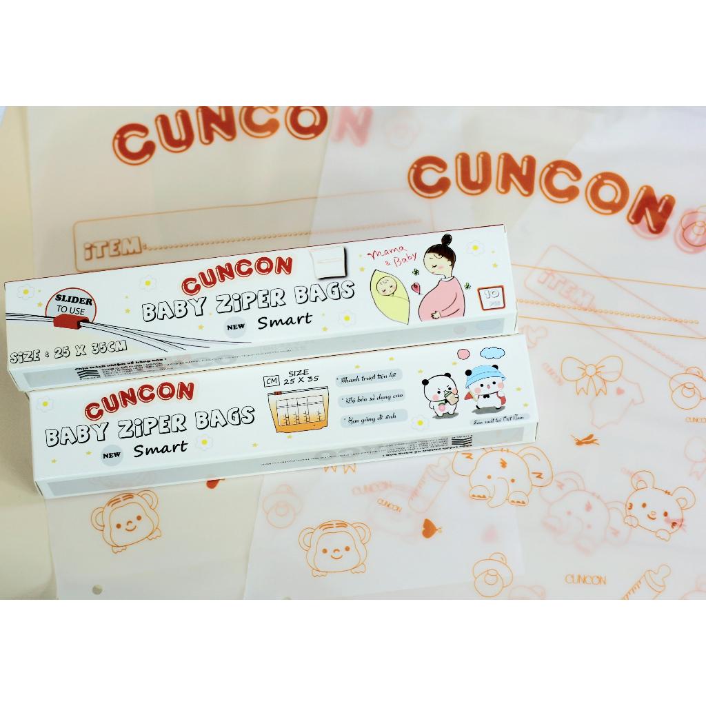 (25x35cm) Túi zip lụa mờ đựng đồ đi sinh khoá kéo đa năng - Hiệu Cún Con