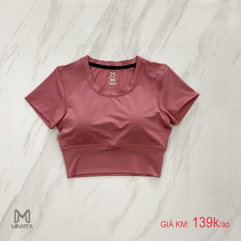 Aó tập gym yoga croptop kèm mút ngực Minatex (màu ngoài tươi đẹp hơn hình)