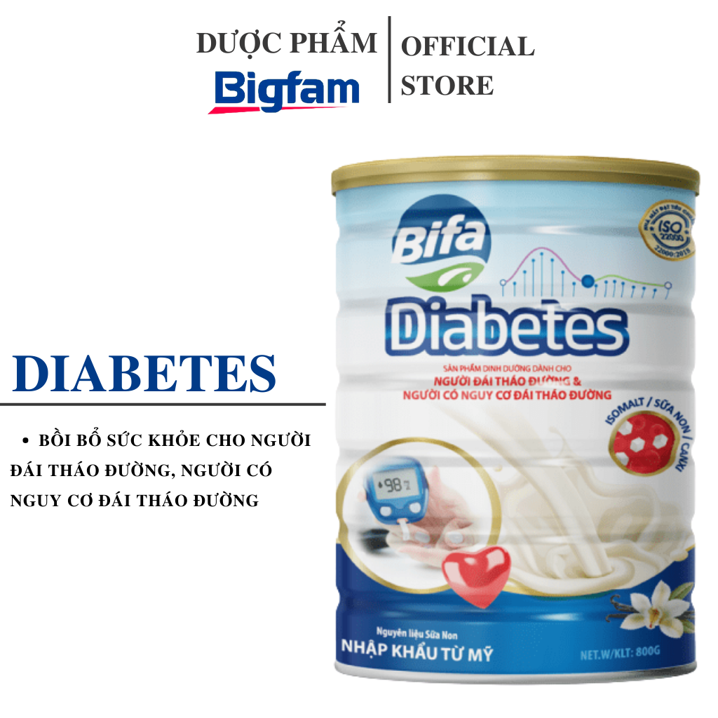 Sữa dinh dưỡng dành cho người đái tháo đường và người có nguy cơ đái tháo đường Diabetes Bigfam (Lon 800g)