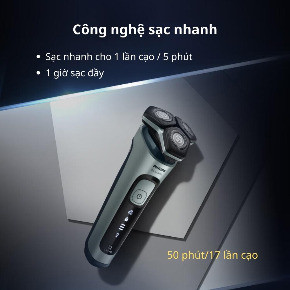 Máy cạo râu Philips SU5799 cạo râu khô và ướt, kèm đầu cắt lông mũi Seri S5000 - Hàng nhập khẩu