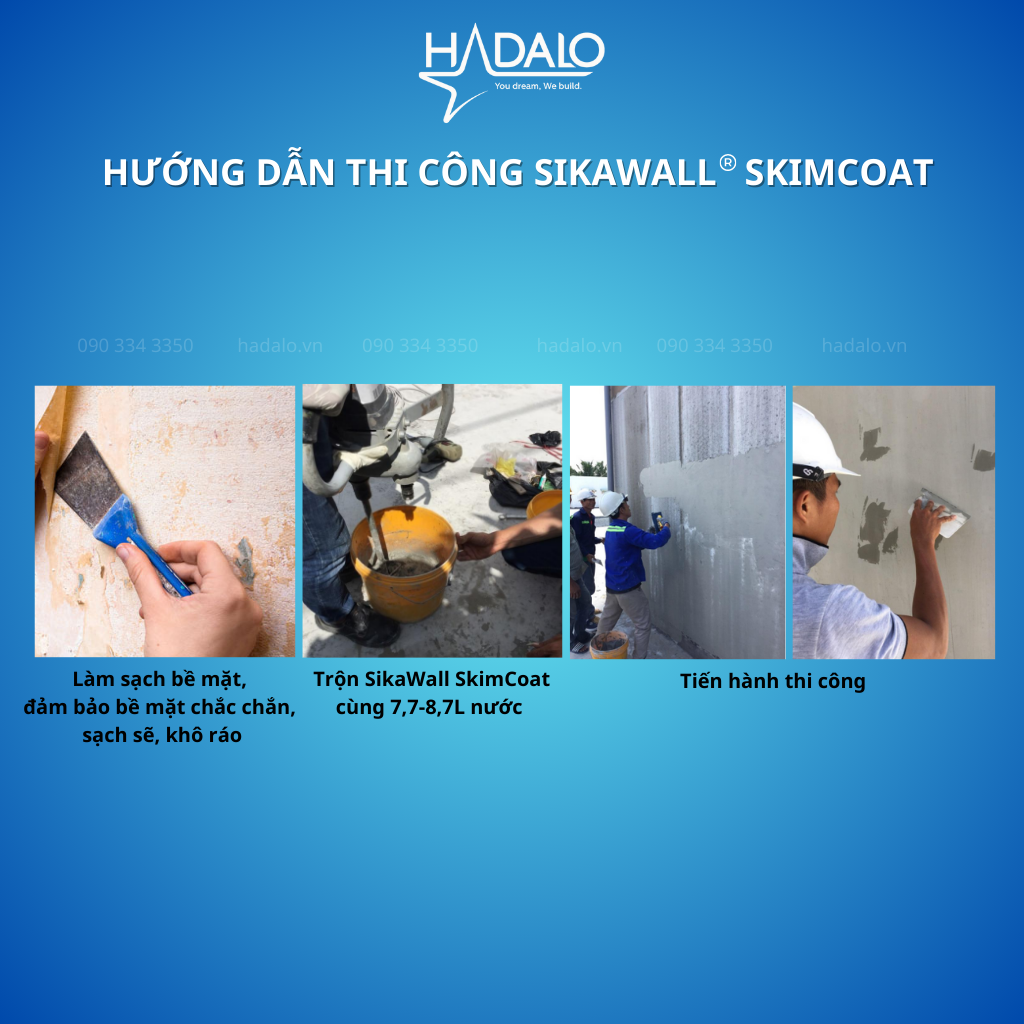 Bột trét tường Sika Wall SkimCoat VN – Bột trét tường cao cấp, độ bám dính cao, bền bỉ với thời tiết