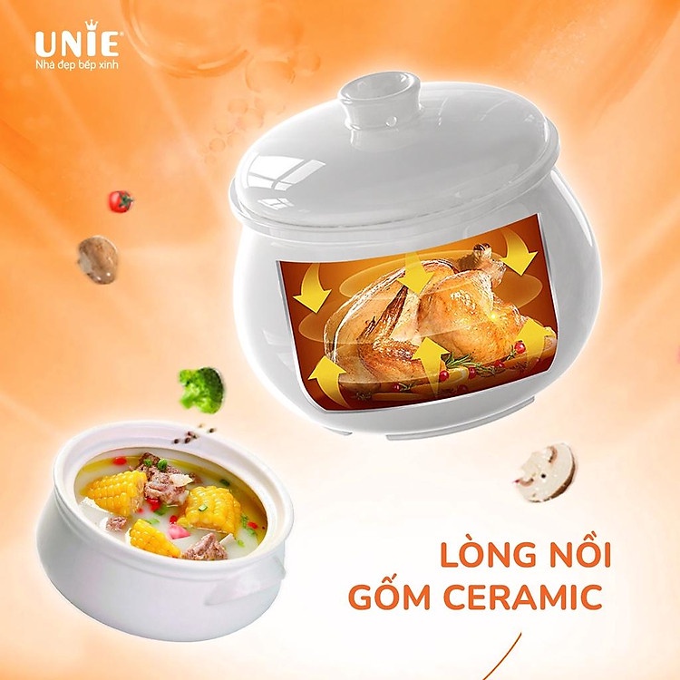 Nồi Nấu Chậm UNIE USC10W, 6 Chức năng nấu đa dạng, công suất 300W, Hàng chính hãng