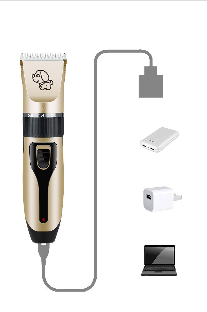 Tông đơ cắt tỉa lông thú cưng Hanpet có cổng sạc USB tiện dụng (màu ngẫu nhiên)