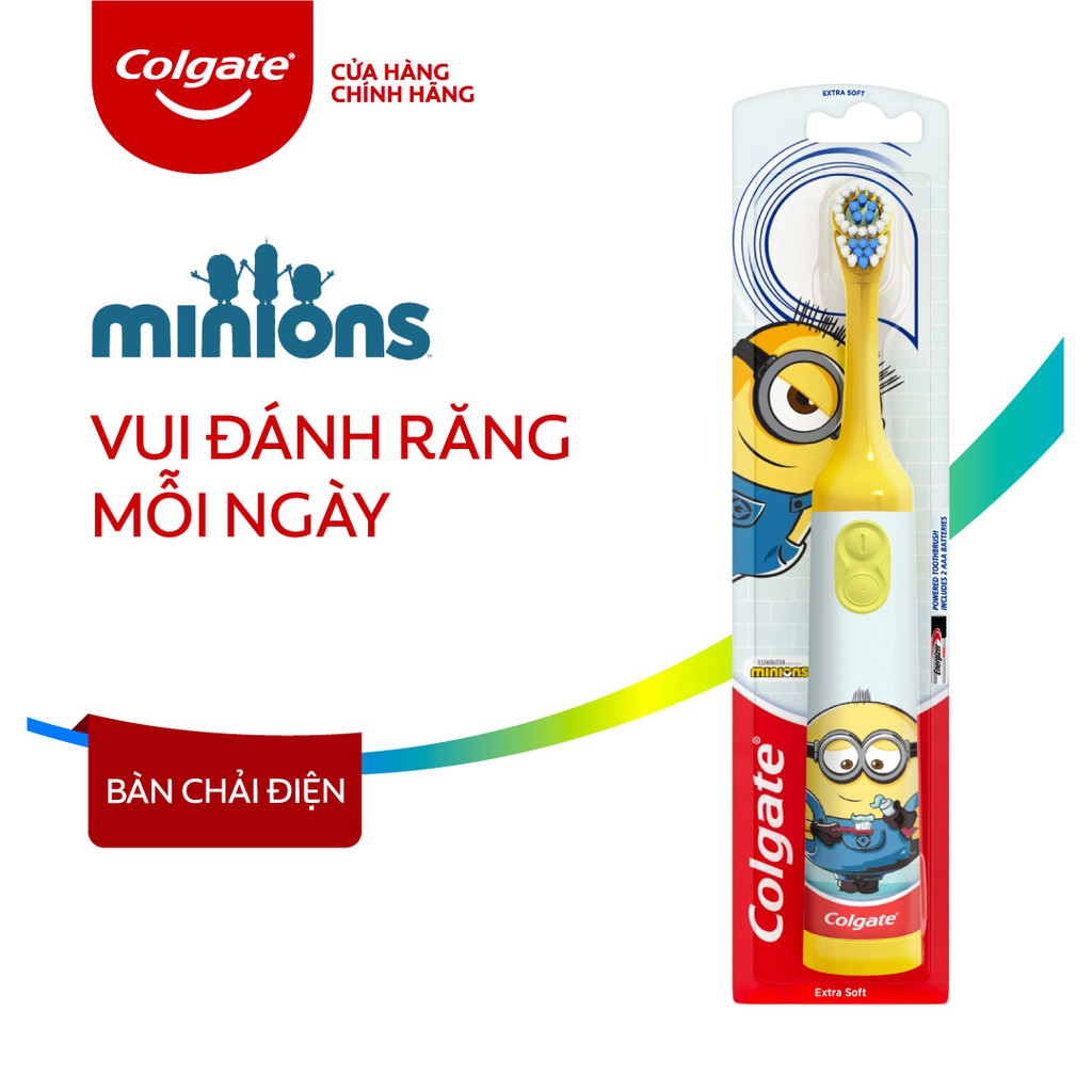 6 Bàn chải đánh răng điện Colgate Minions dành cho trẻ em - MÀU VÀNG
