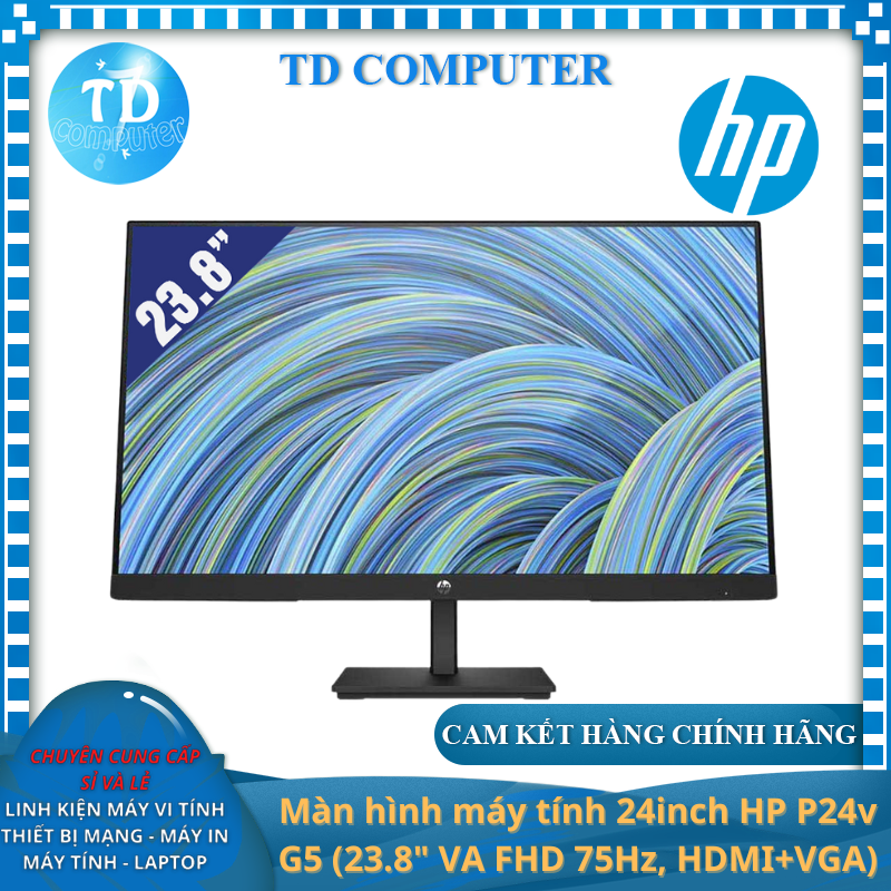 Màn hình máy tính 24inch HP P24v G5 (23.8&quot; VA FHD 75Hz, HDMI+VGA) - Hàng chính hãng FPT phân phối